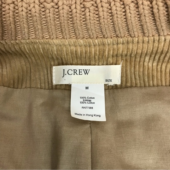 J. Crew | Tan Corduroy Bomber Jacket,  Sz Medium - Picture 6 of 12